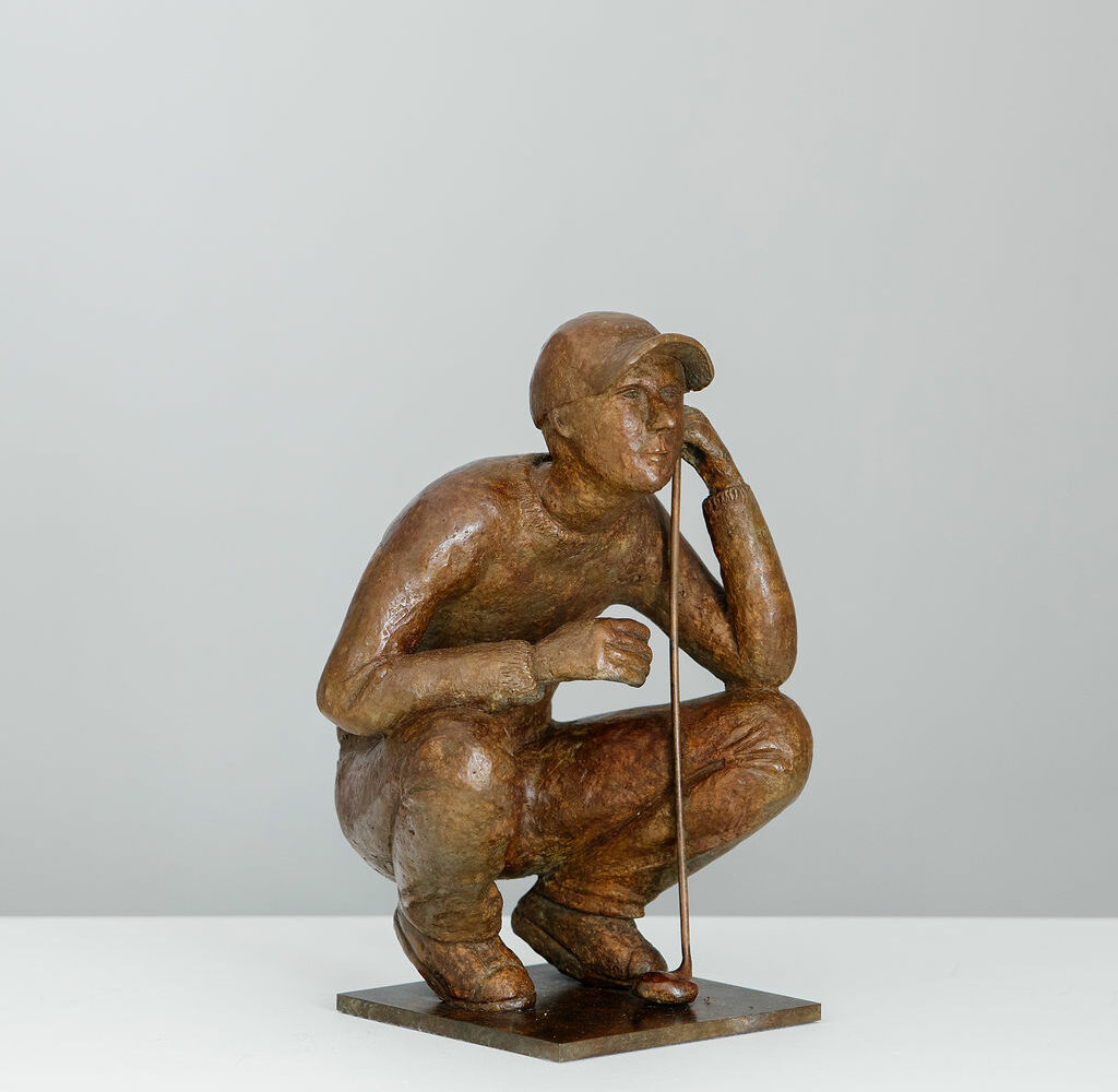 le golfeur sculpture bronze 3-quart