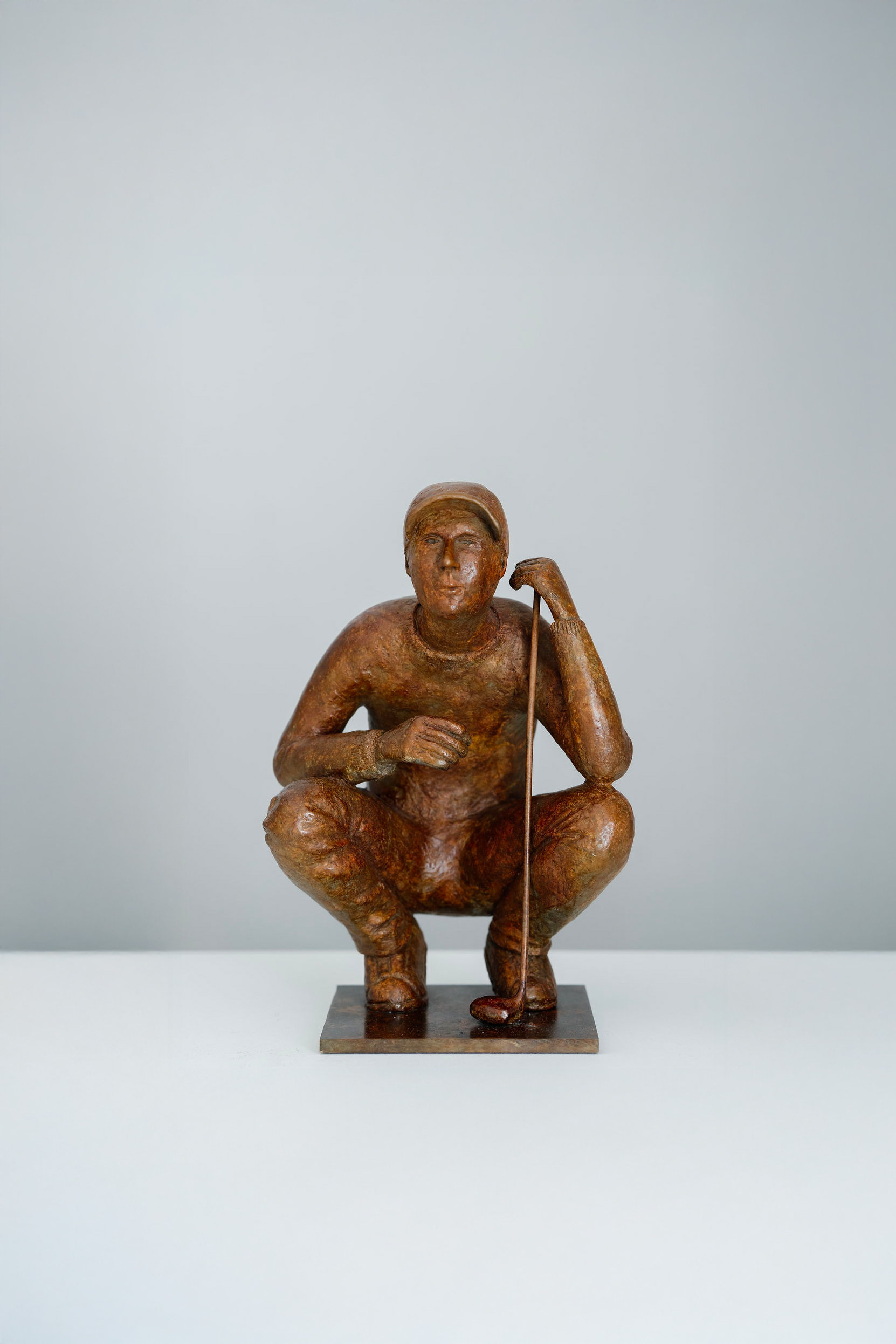 le golfeur sculpture bronze face
