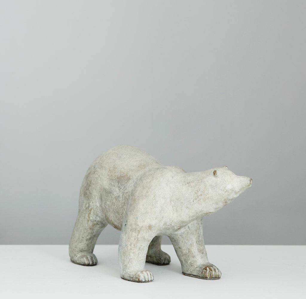 ours polaire sculpture bronze 3-quart