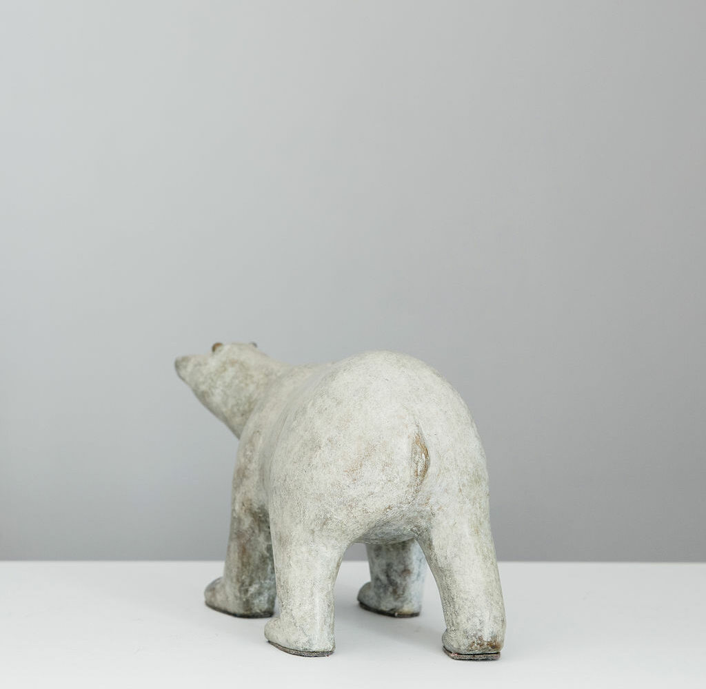 ours polaire sculpture bronze dos