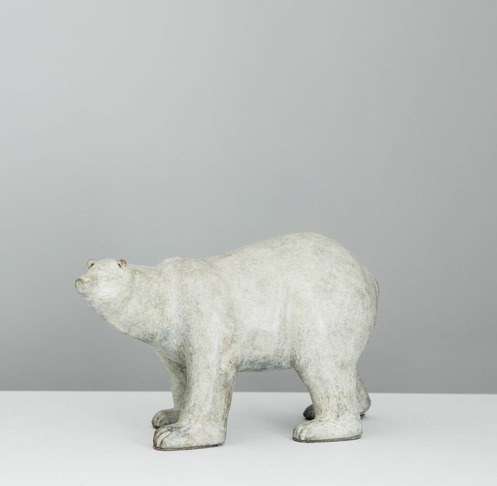 ours polaire sculpture bronze profil