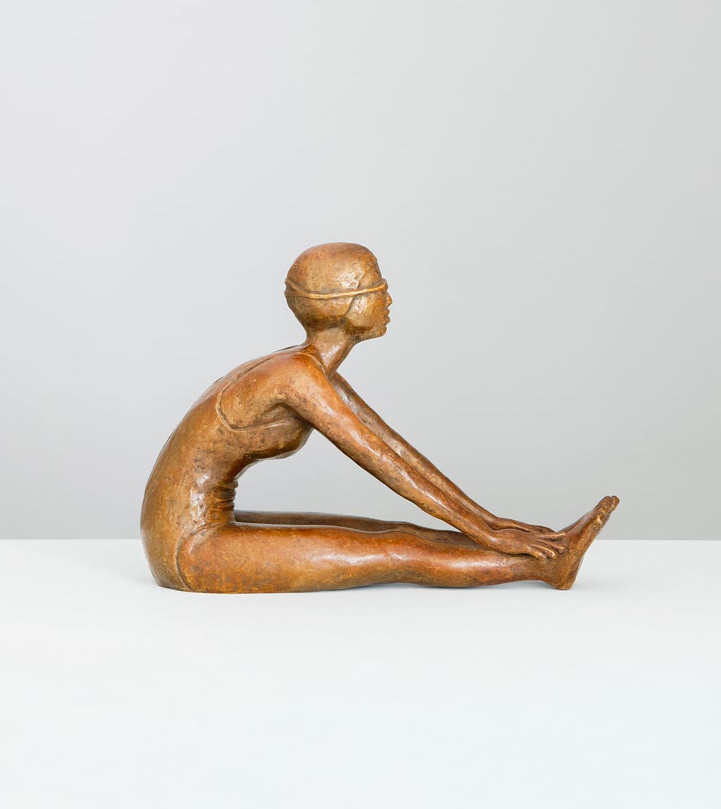relaxation sculpture bronze profil