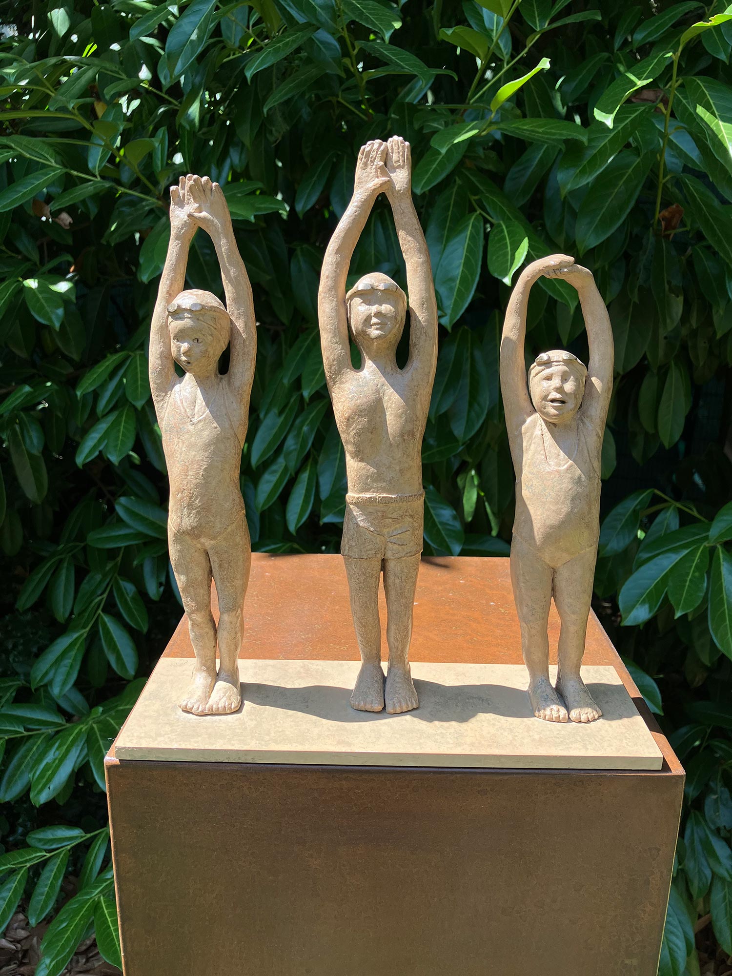 sculpture au jardin graines de champion face