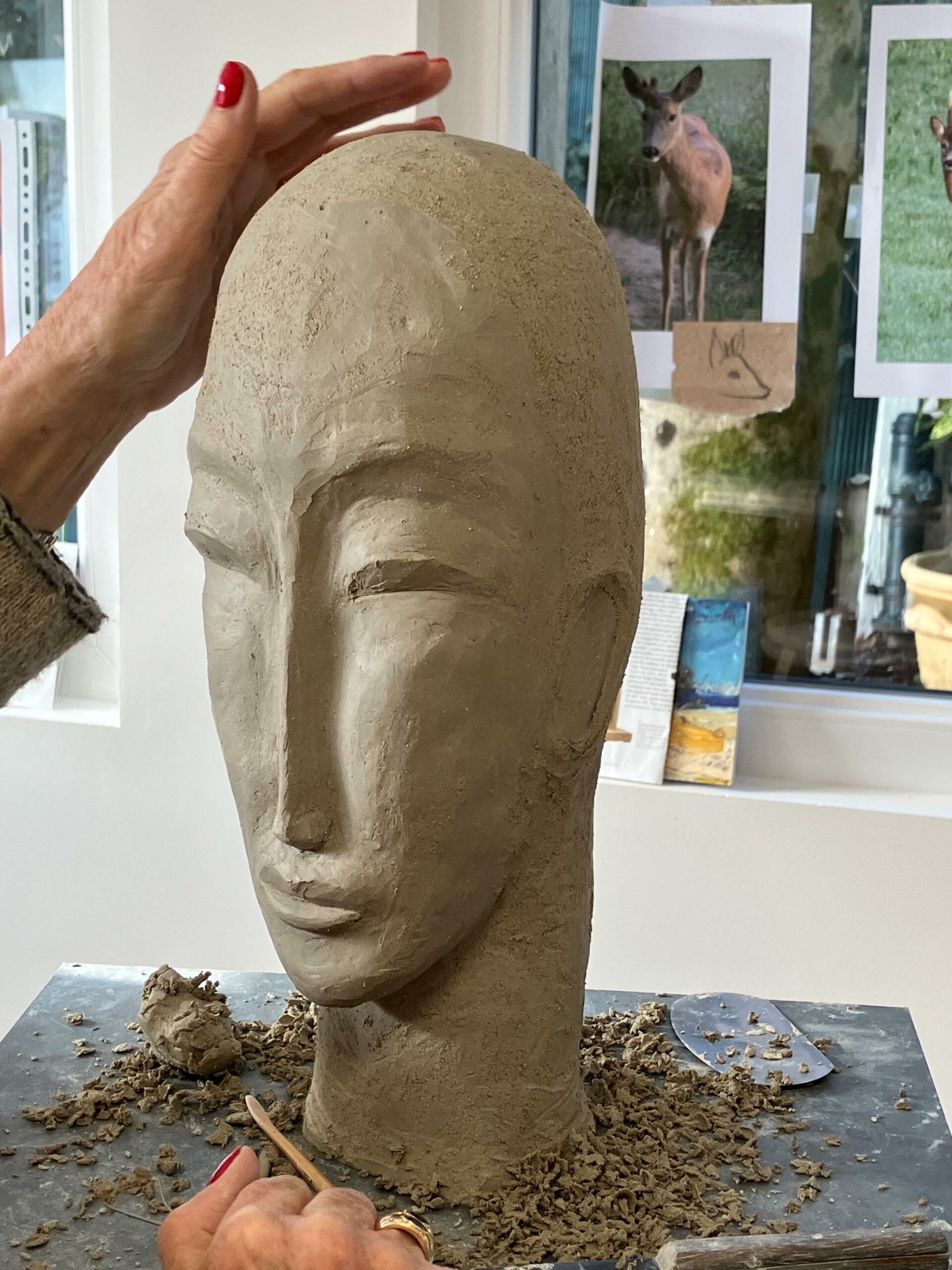 travail sur sellette de sculpture